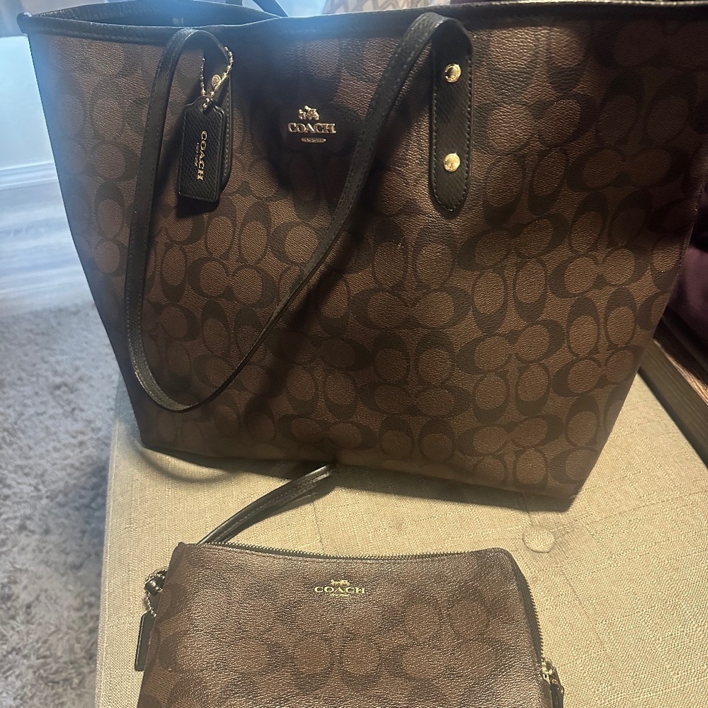 Authentic black/brown Coach set